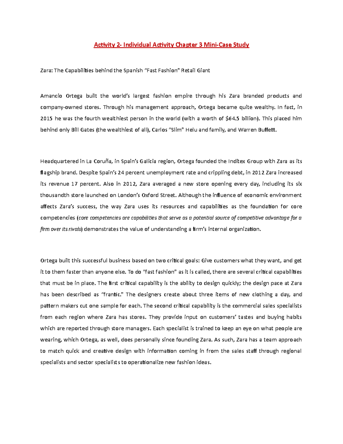 Activity 2 Chapter 3 Case Study Activity 2 Individual Activity