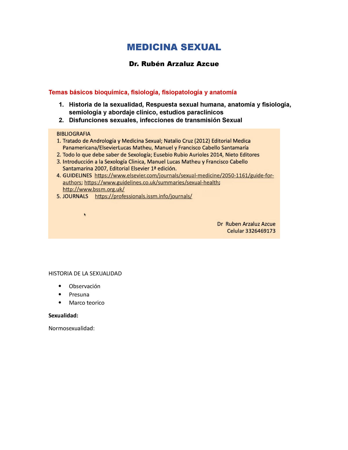 Medicina Sexual Medicina Sexual Dr Rubén Arzaluz Azcue Temas Básicos