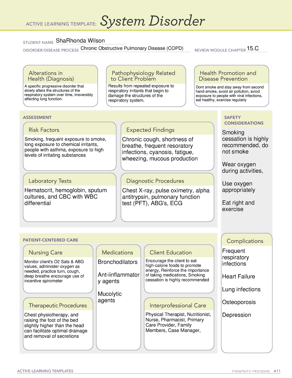 COPD System Disorder N/A ACTIVE LEARNING TEMPLATES THERAPEUTIC