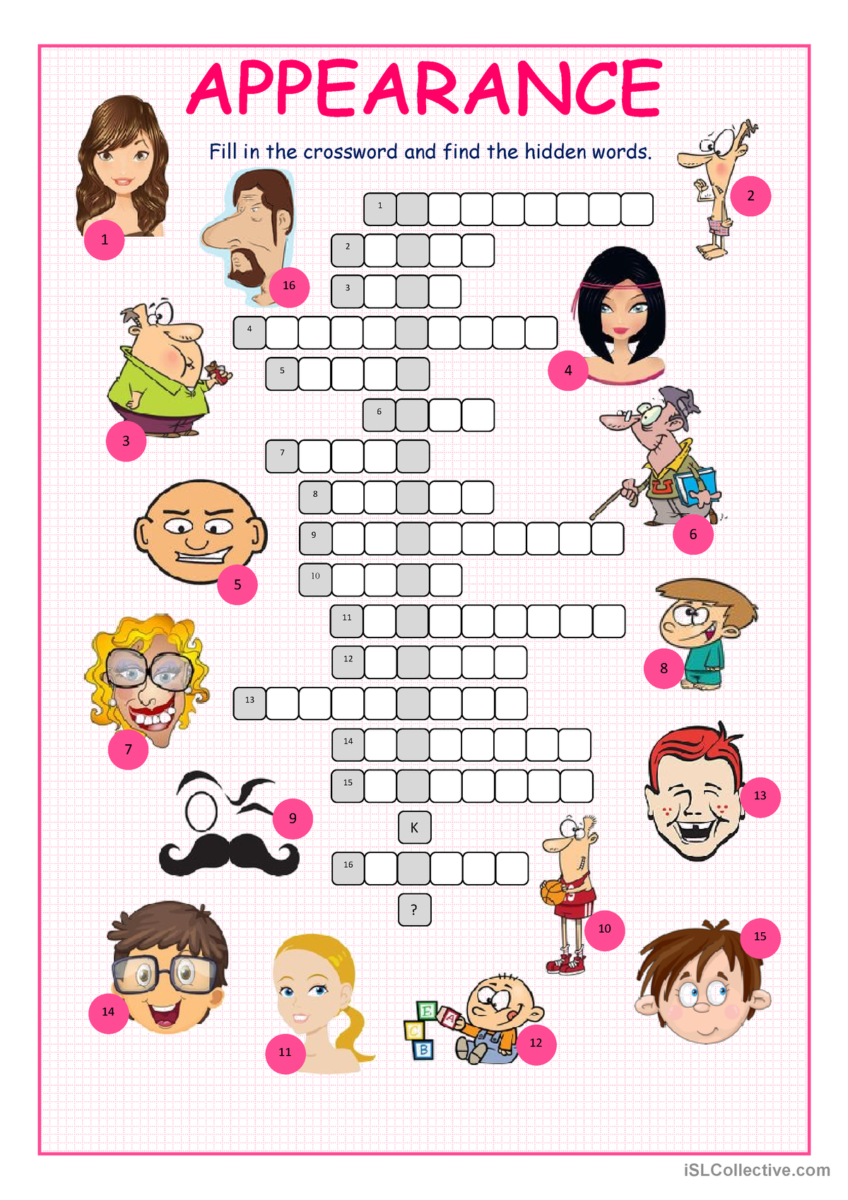 Appearance Crossword Puzzle Fill in the crossword and find the hidden