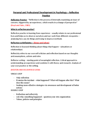 Reflective practice - 16/10/ Personal and professional development ...
