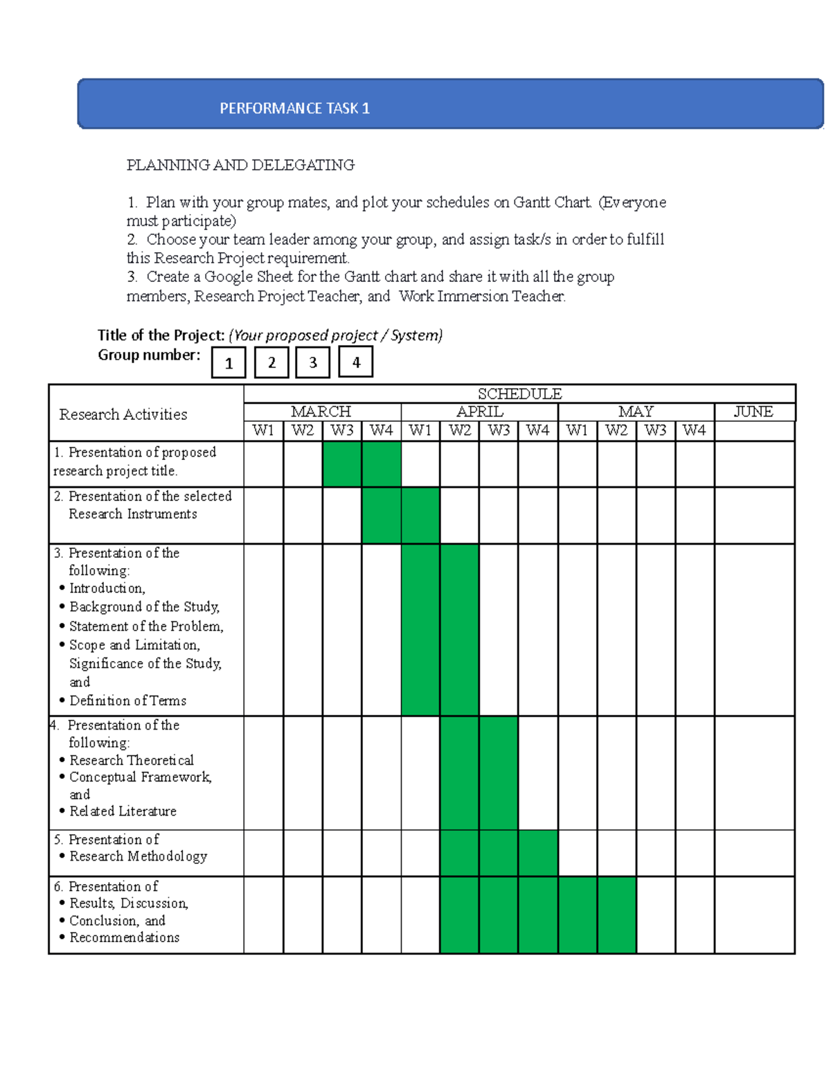 Performance-TASK-1 - Performance Task 1 - PERFORMANCE TASK 1 PLANNING ...