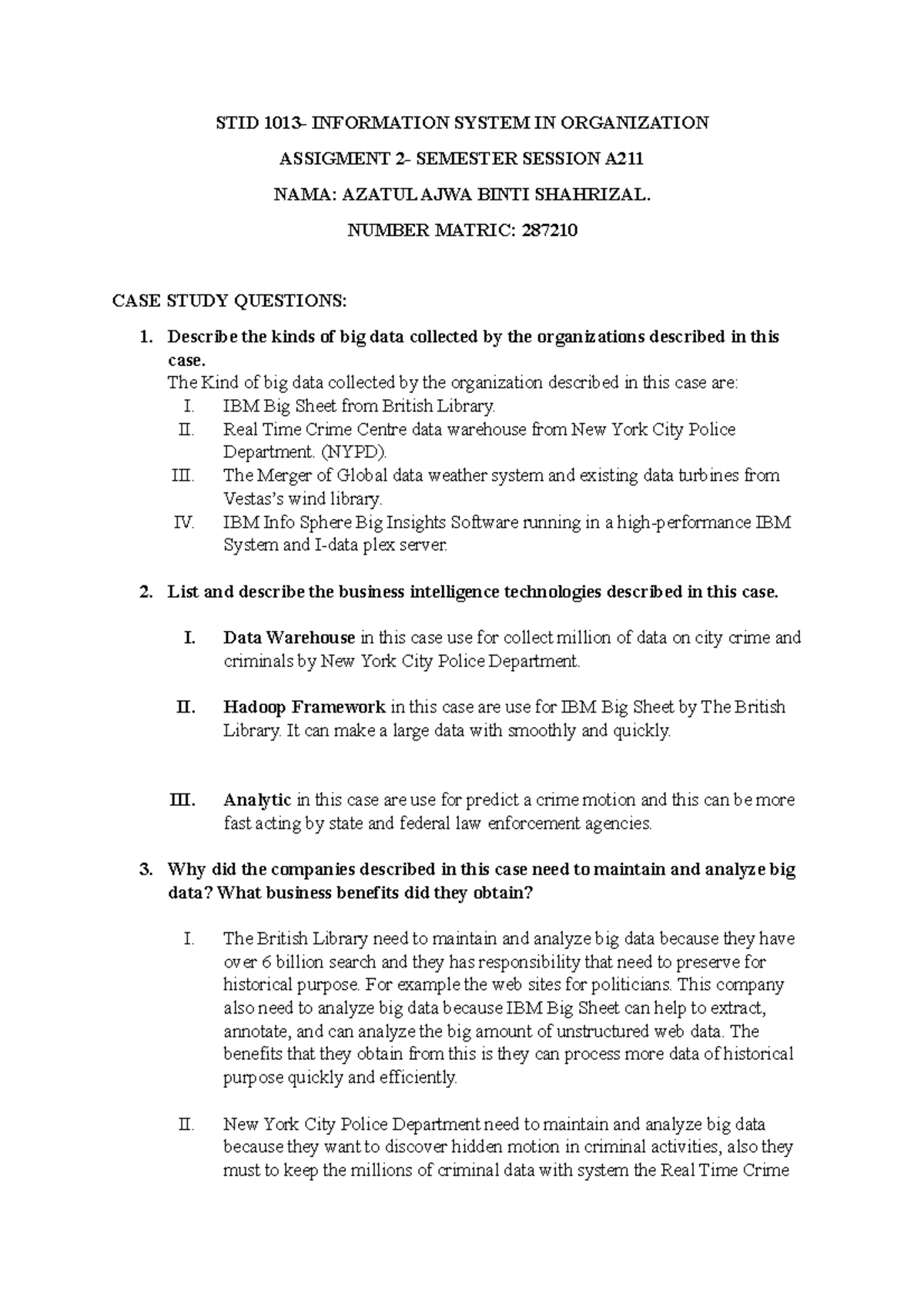 Stid 1013 Individual Assigment 2 Stid 1013 Information System In Organization Assigment 2 Stid 1013 Individual Assigment 2 Stid 1013 Information System In Organization Assigment 2