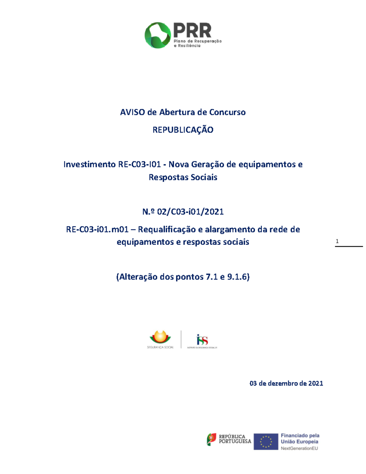 Aviso Prr Equipamentos Sociais Republicacao Aviso De Abertura De Concurso Republica O Studocu