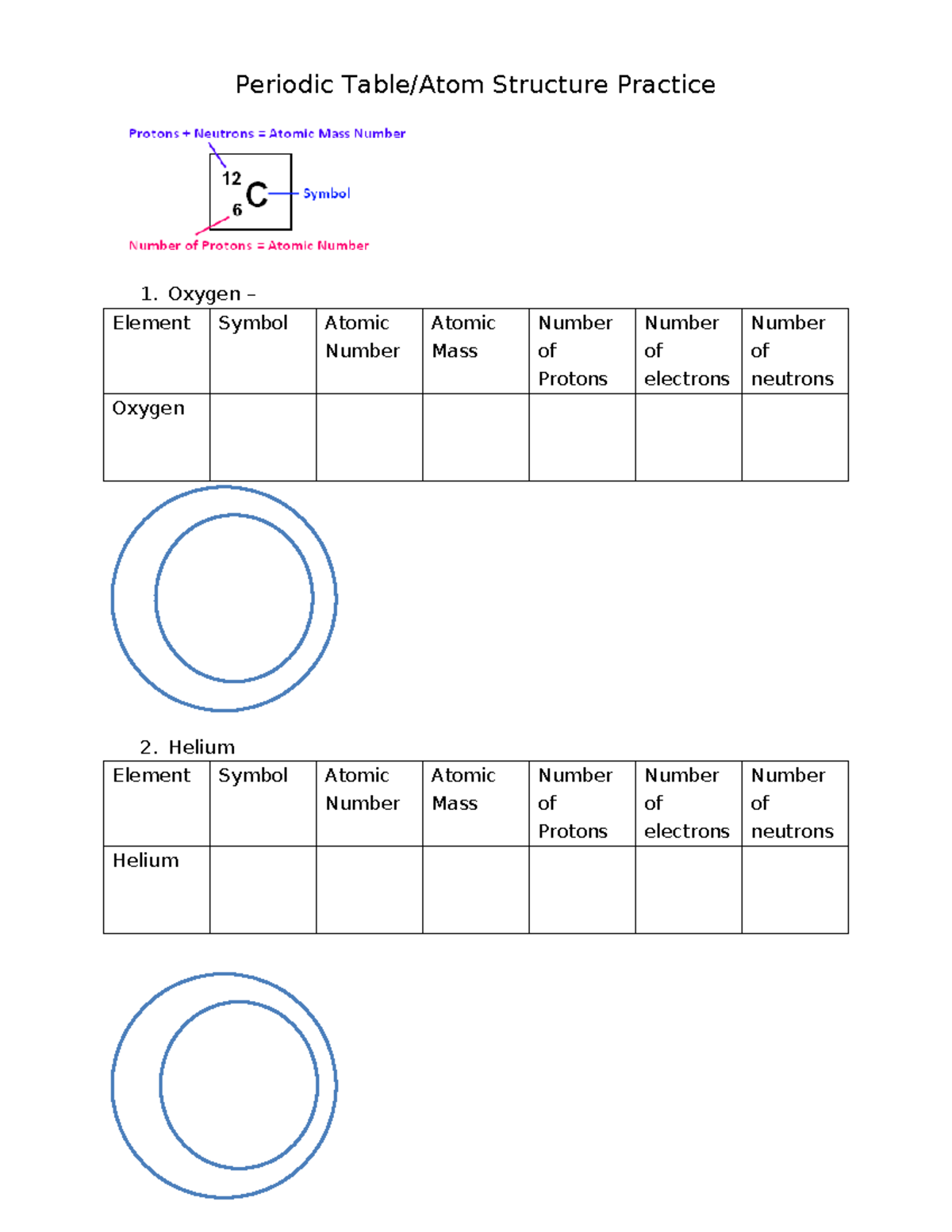 Atom practice part 2 - Great for refresher - Periodic Table/Atom ...