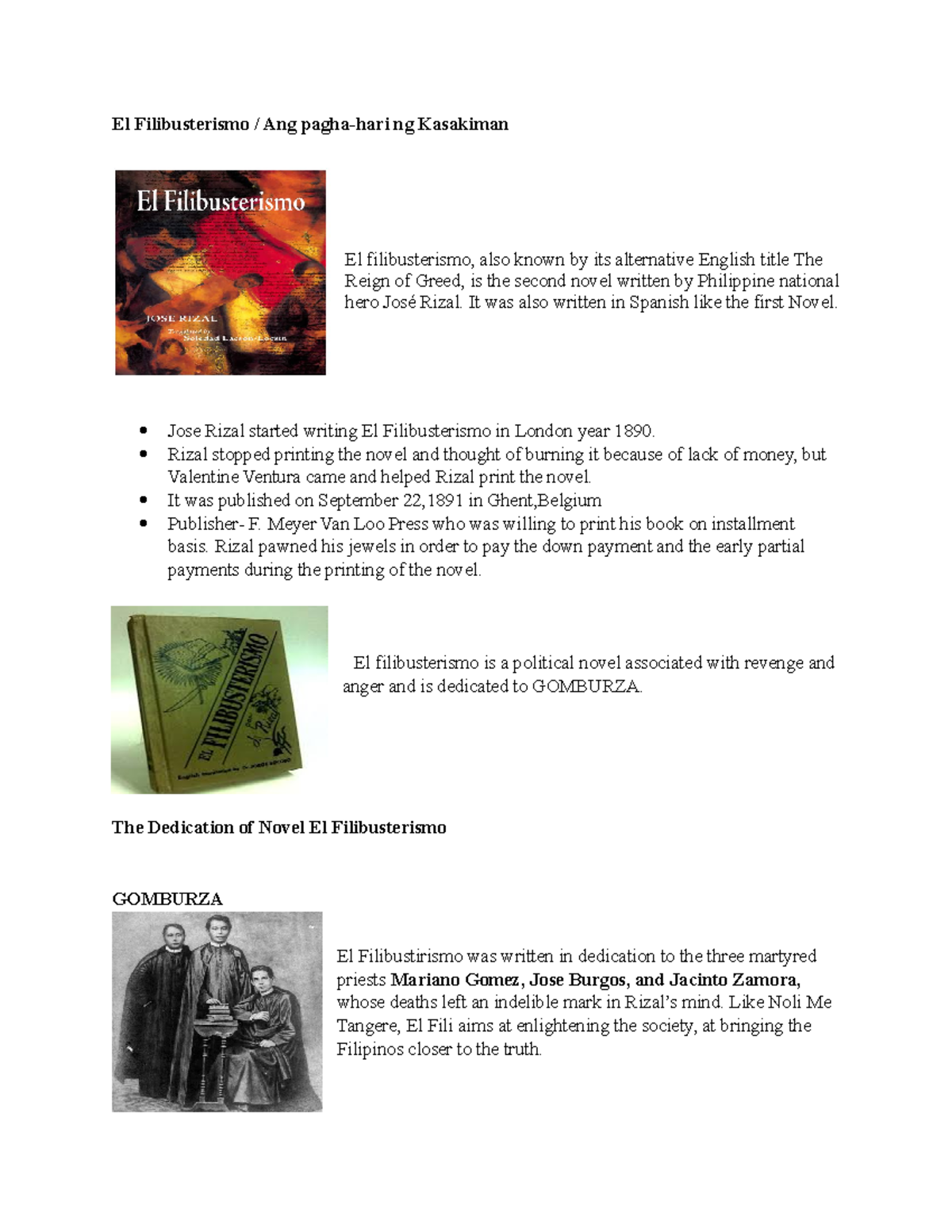 El Filibusterismo qwerty El Filibusterismo / Ang paghahari ng Kasakiman El filibusterismo