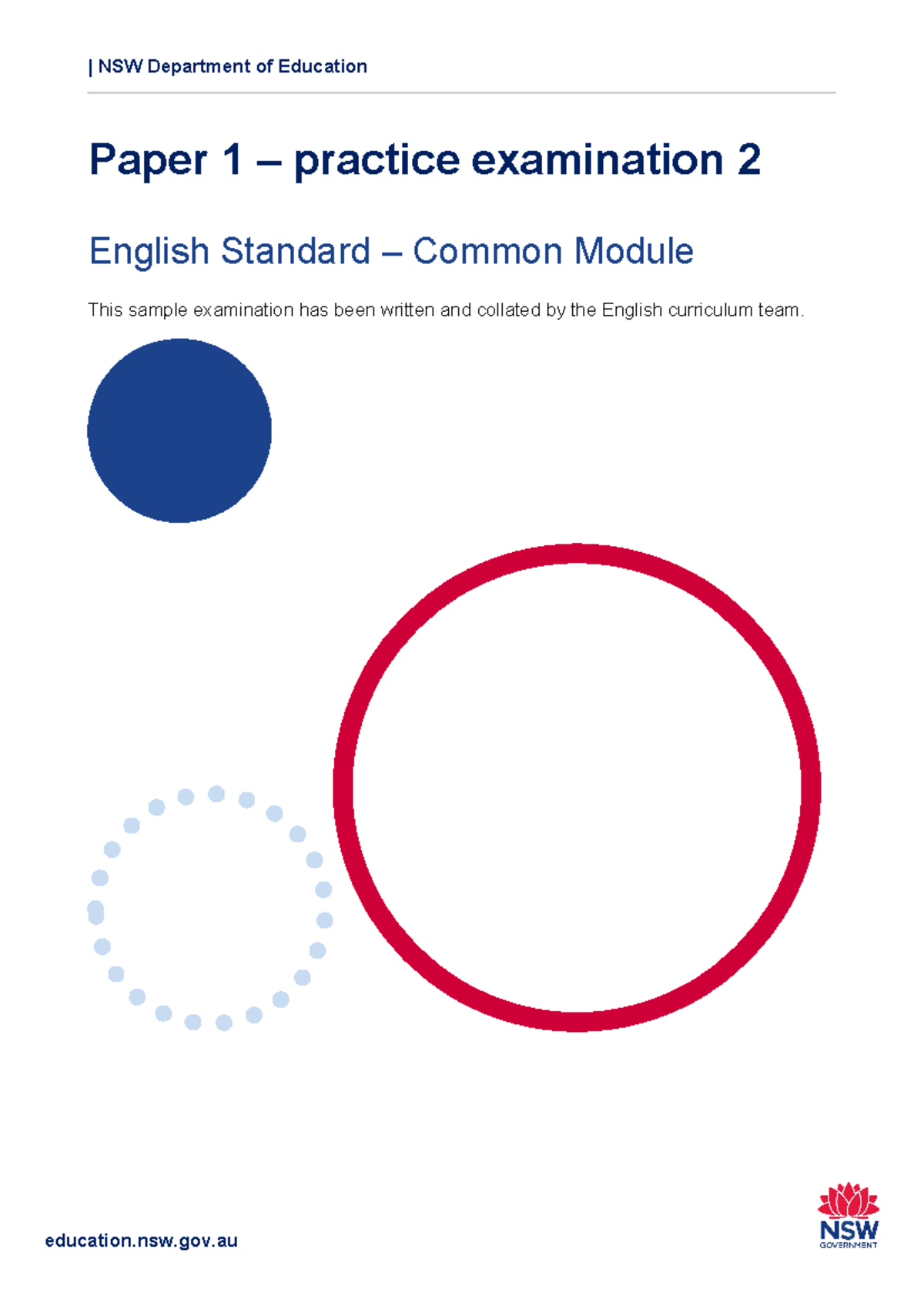 English std s6 hsc practice paper 1 sample 2 - | NSW Department of ...