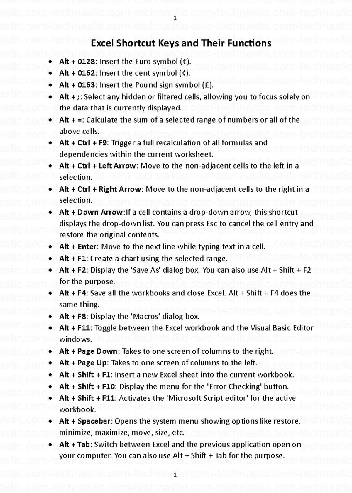 Excel shortcut - SHORT KEY'S - Excel Shortcut Keys and Their Functions ...