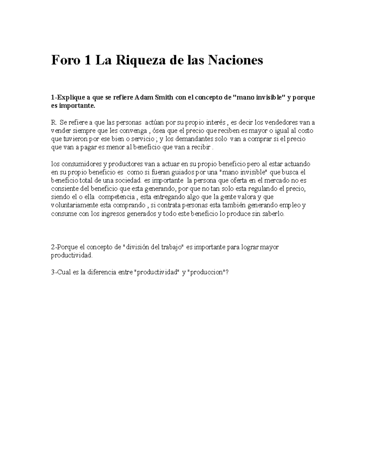 Foro 1 La Riqueza de las Naciones - Foro 1 La Riqueza de las Naciones 1 ...