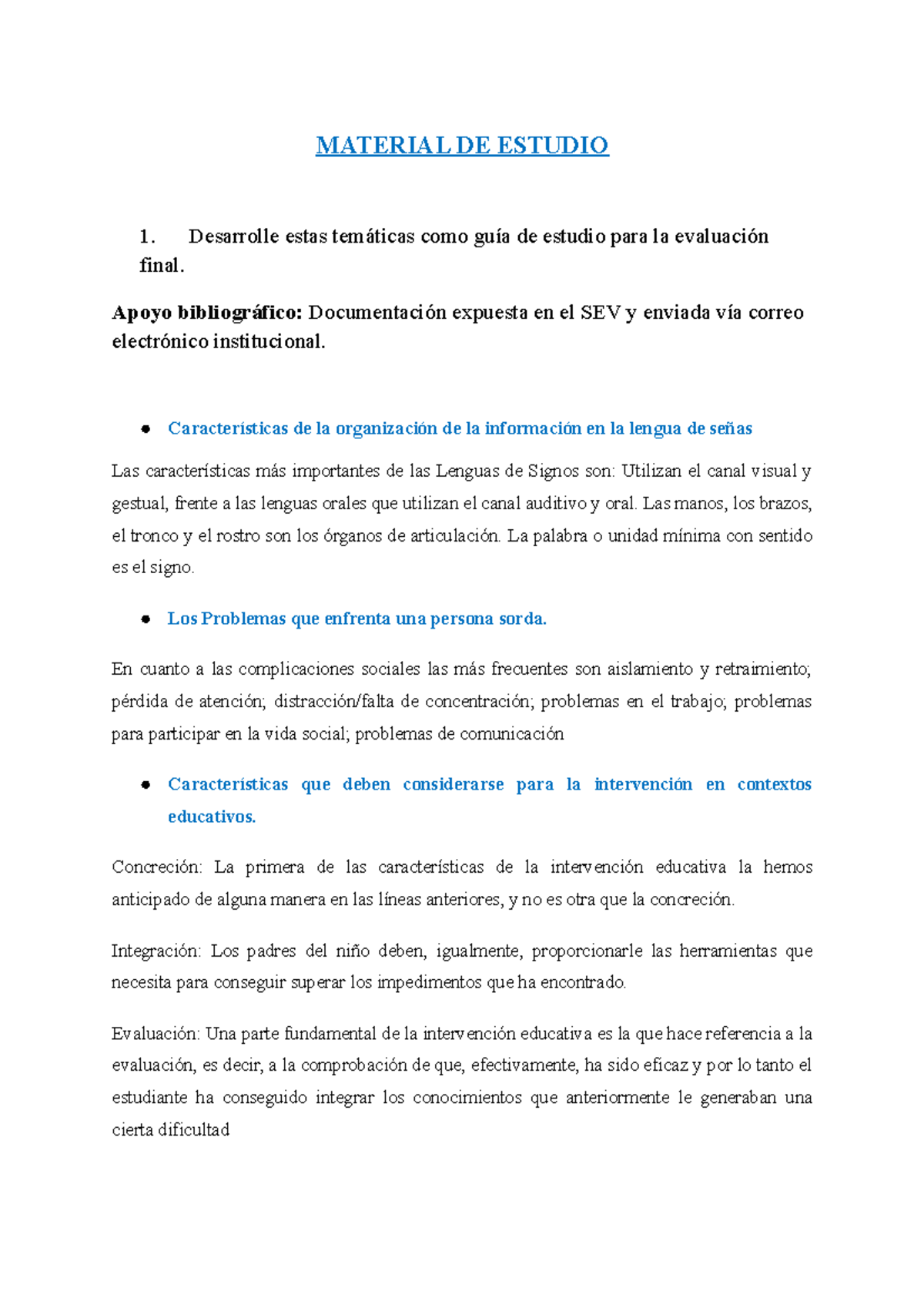 Material de estudio - Aprendan - MATERIAL DE ESTUDIO 1. Desarrolle ...