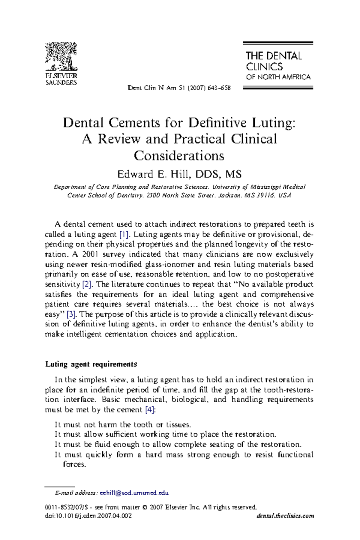 Dental cements for definitive luting Dental Cements for Definitive