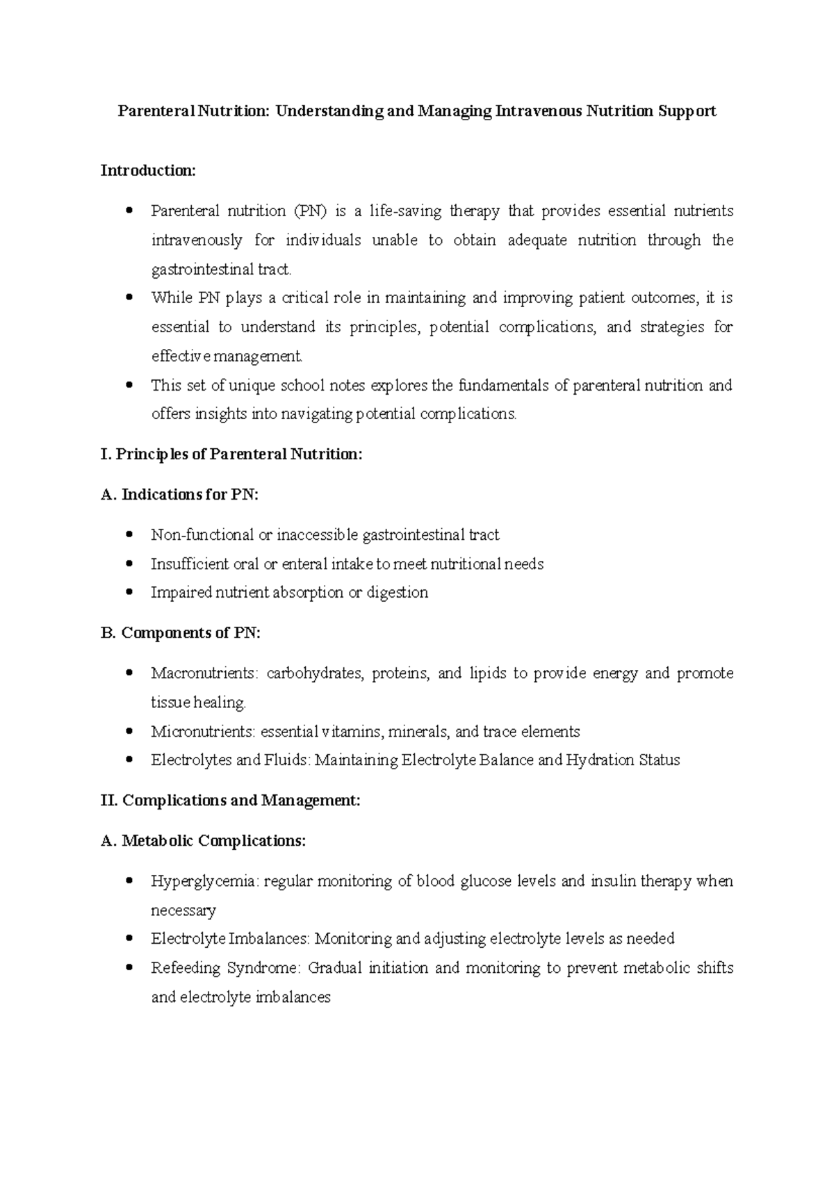 parenteral nutrition case study pdf