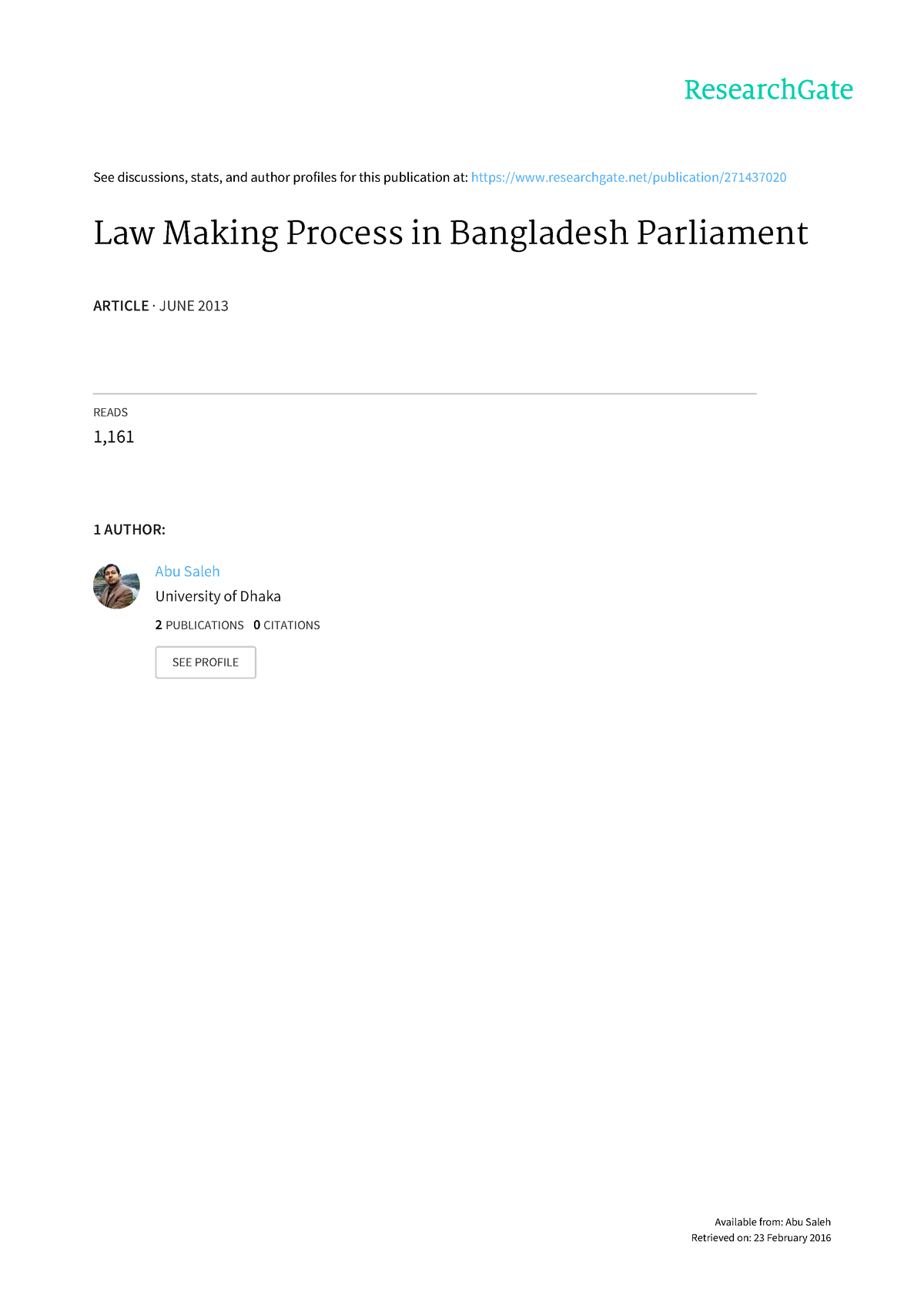 assignment on law making process in bangladesh