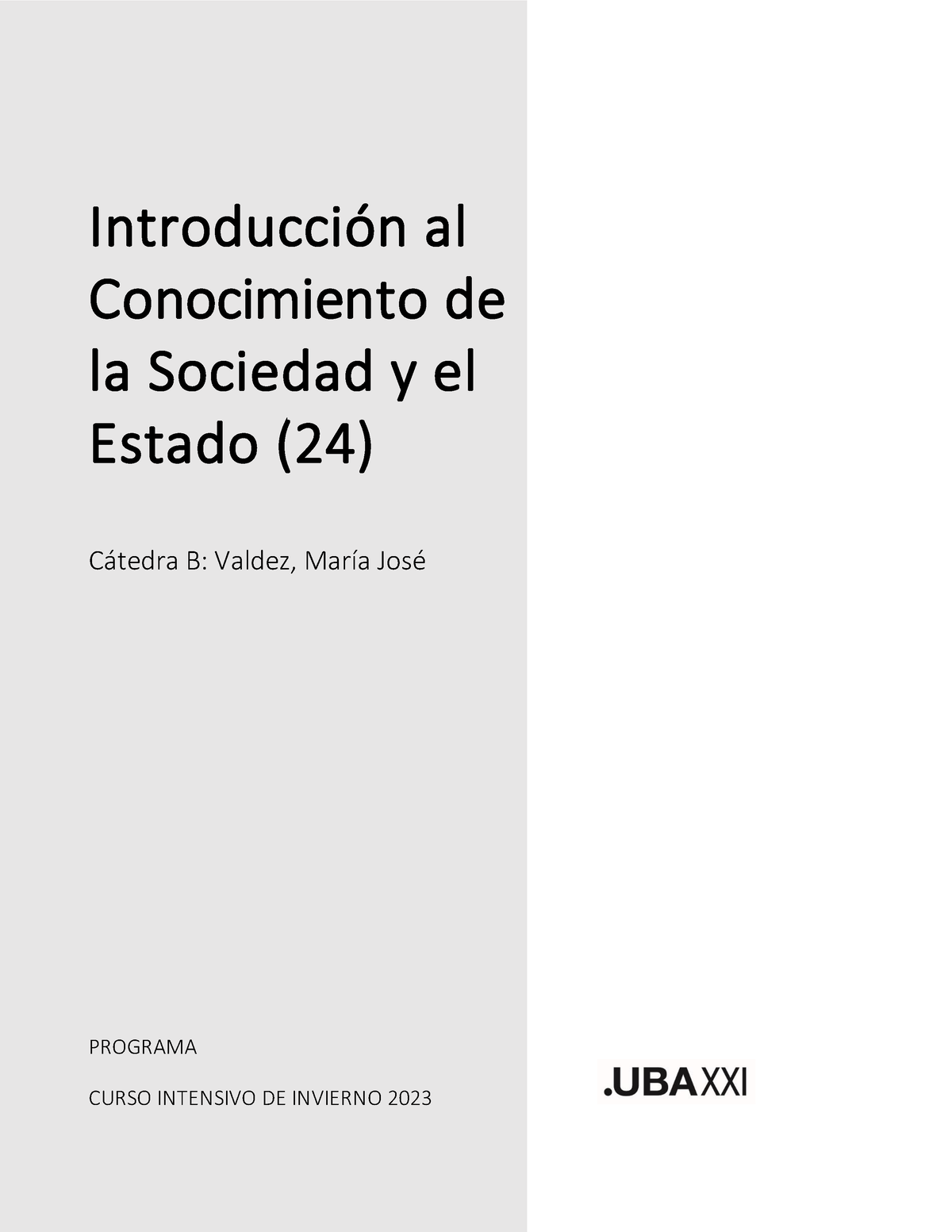 ICSE B CII Programa 2023 - IntroducciÛn Al Conocimiento De La Sociedad ...