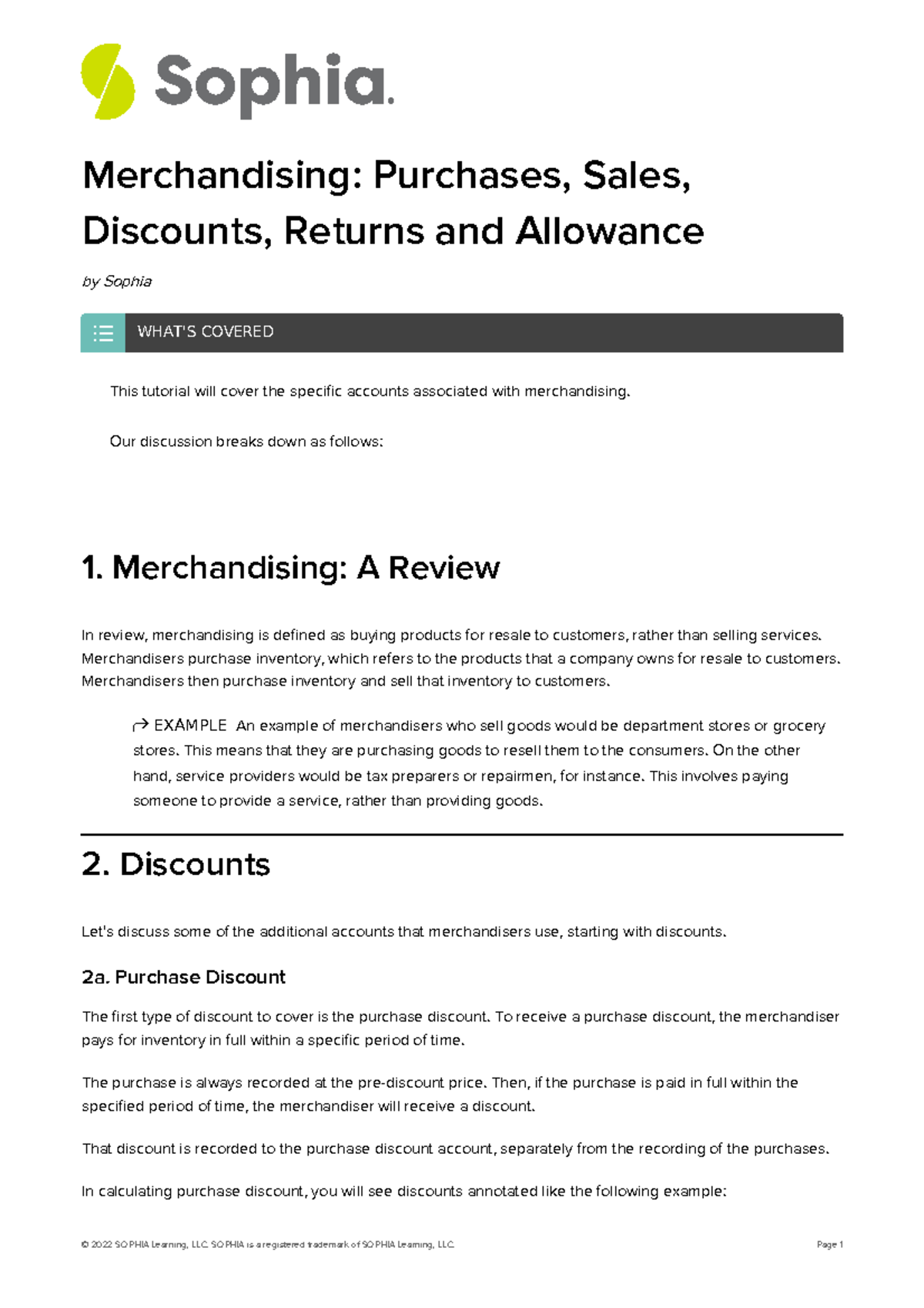 Merchandising Purchases Sales Discounts Returns And Allowance ...