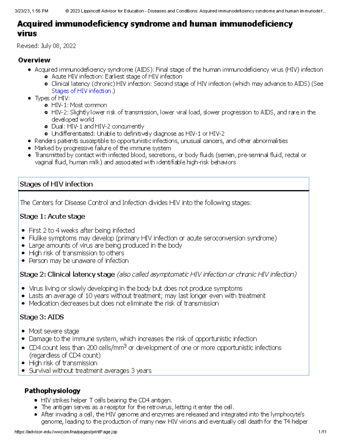 Acquired immunodeficiency syndrome and human immunodeficiency virus ...