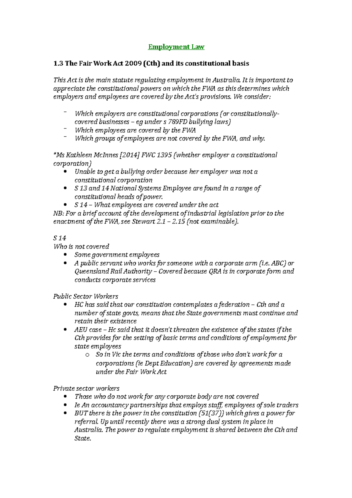 2014-employment-notes-full-8667278-employment-law-1-the-fair-work