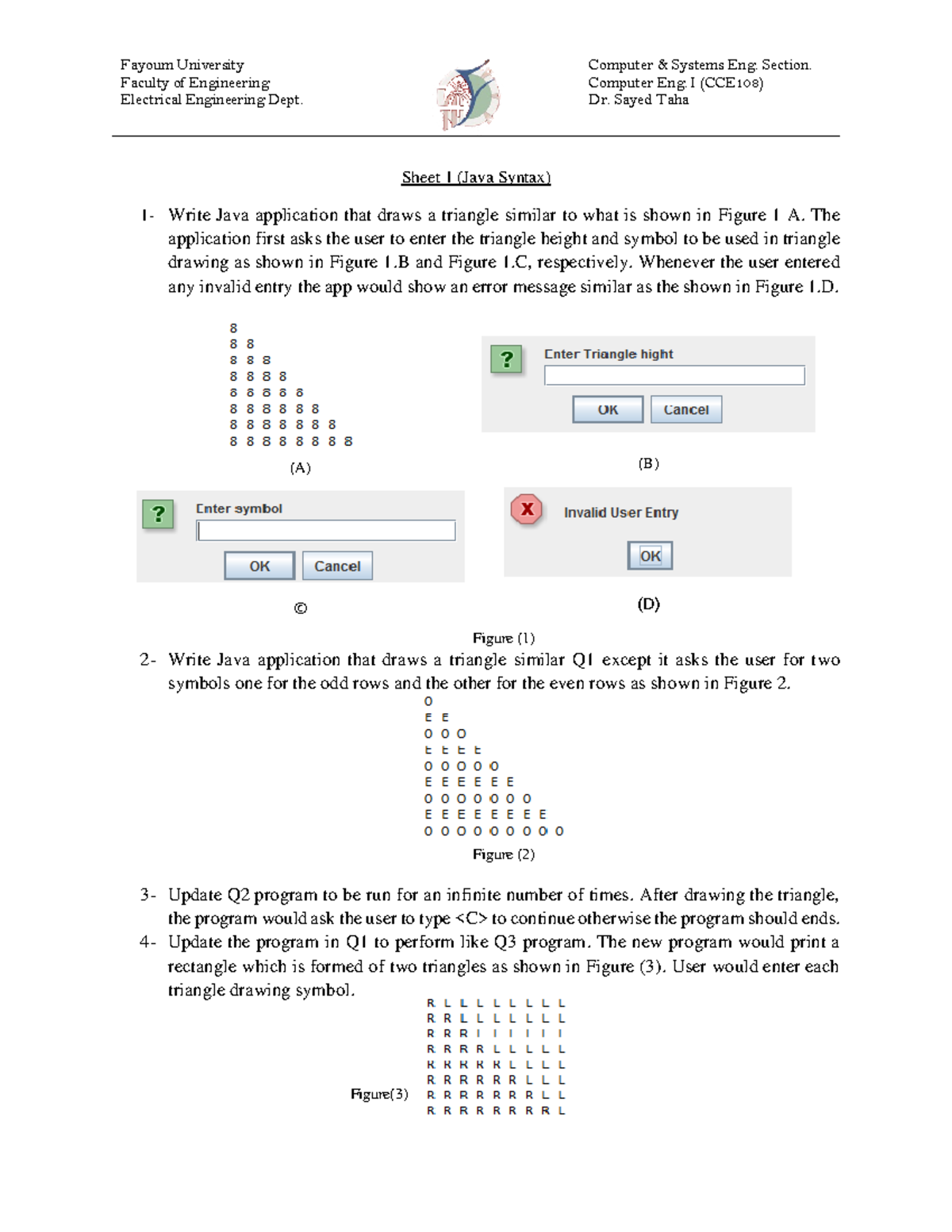 Sheet 2 - Control Statements - Fayoum University Faculty of Engineering ...