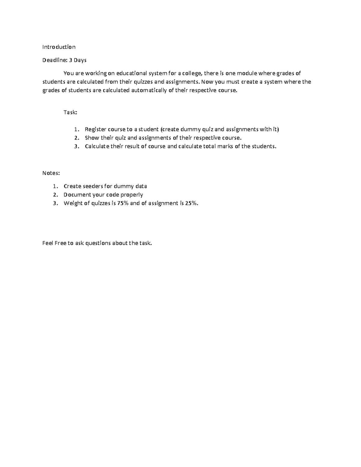 Task Full-Stack - Task - Introduction Deadline: 3 Days You are working ...