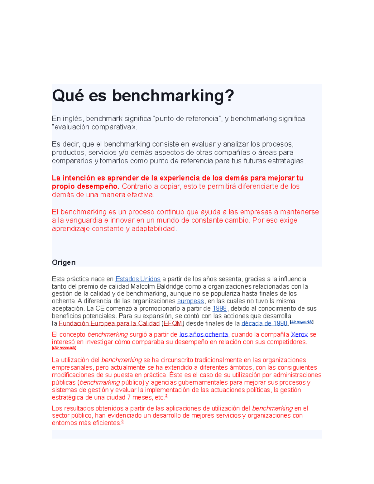 Benchmarking Exposicion - Qué es benchmarking? En inglés, benchmark ...