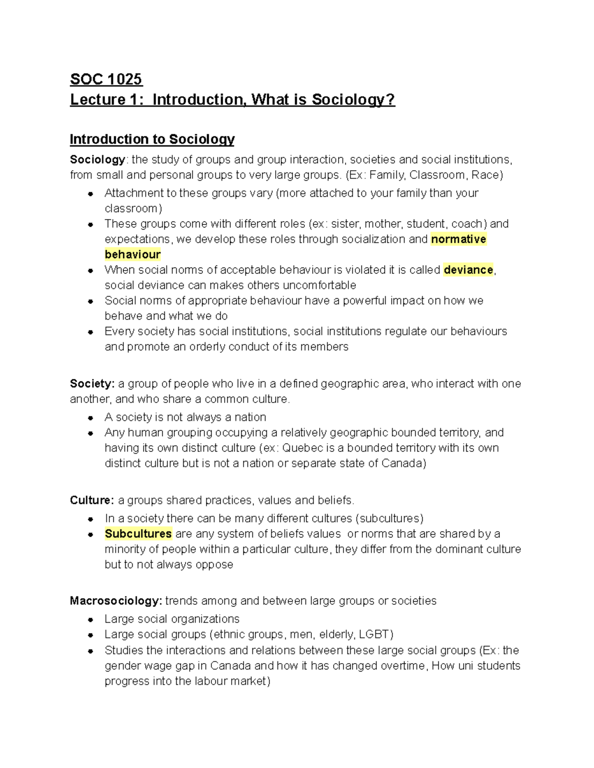SOC 1025 - SOC 1025 Lecture 1: Introduction, What is Sociology ...