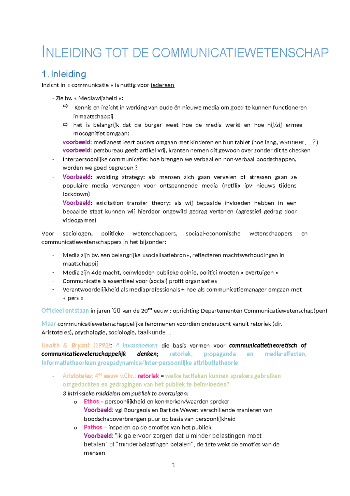 Communicatiewetenschappen Samenvatting_2021-2022_UA_HS1-HS10_geschikt ...