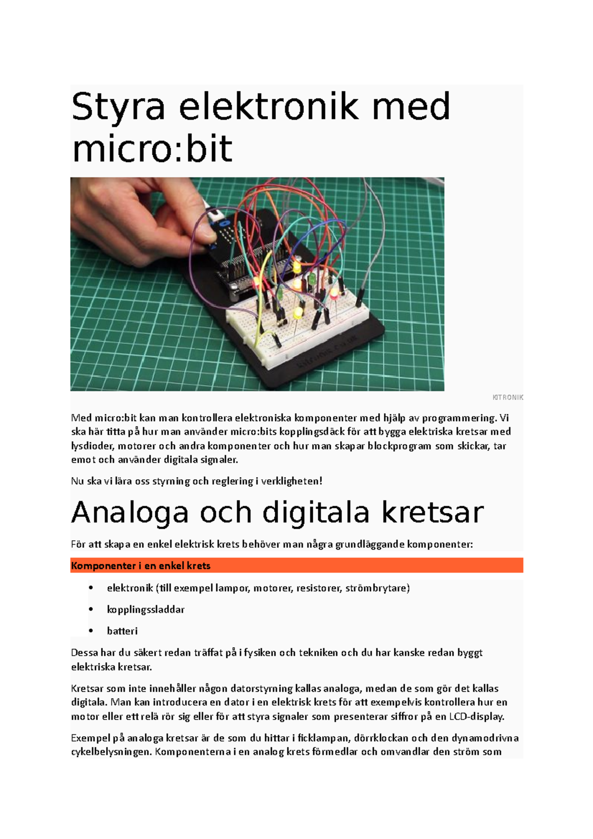 Styra Elektronik Med Micro:bit - Styra Elektronik Med Micro:bit ...