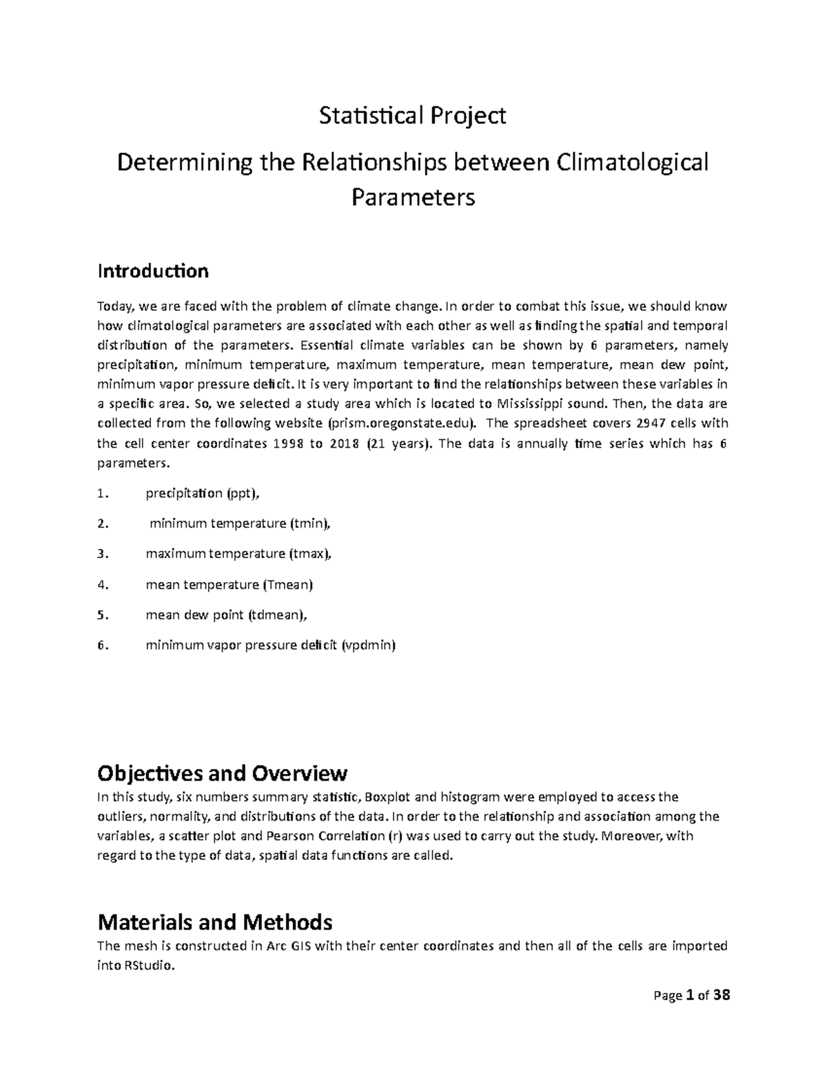 Final Project - Grade: A - Statistical Project Determining the ...