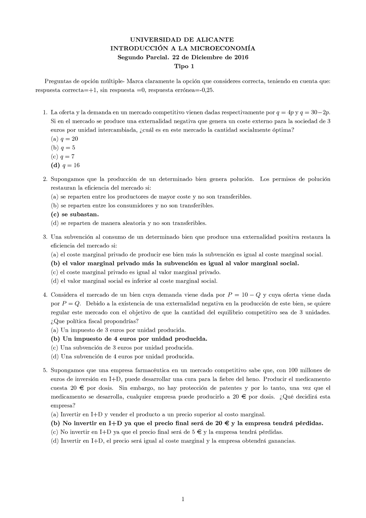 Examen Diciembre Preguntas Y Respuestas Universidad De Alicante A La Segundo Parcial