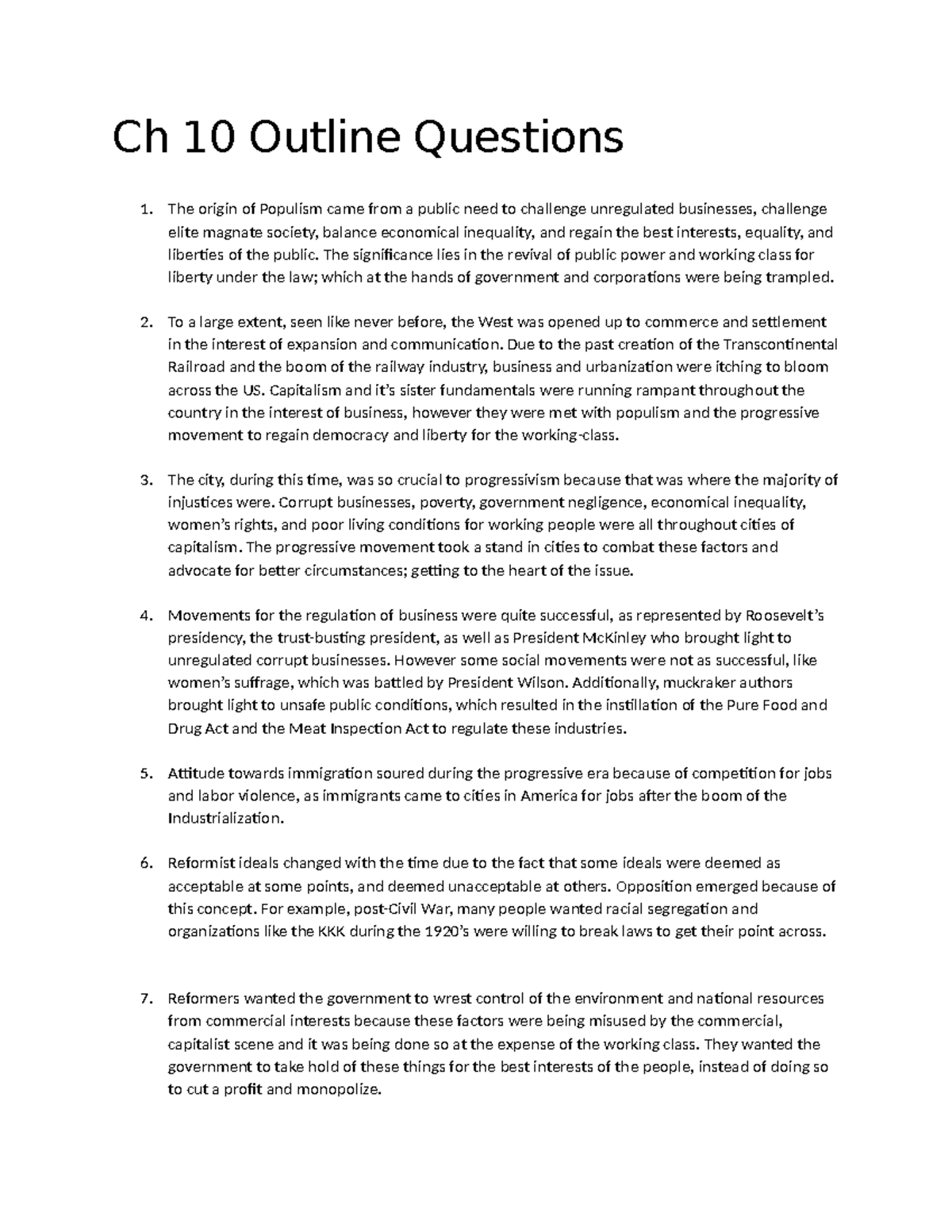 Ch 10 Outline Questions - Ch 10 Outline Questions 1. The origin of ...