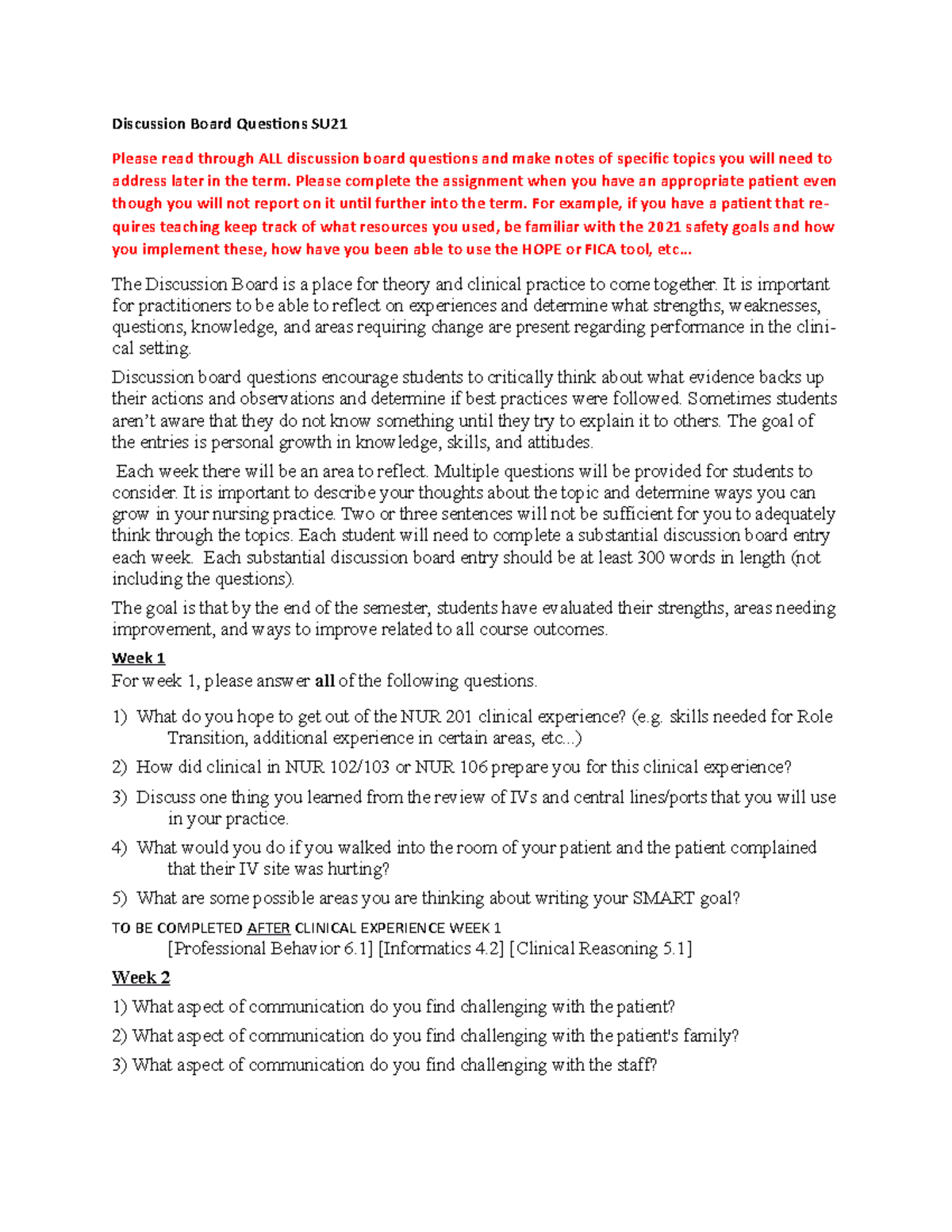 Discussion Board Questions medical surgical clinical Discussion Board