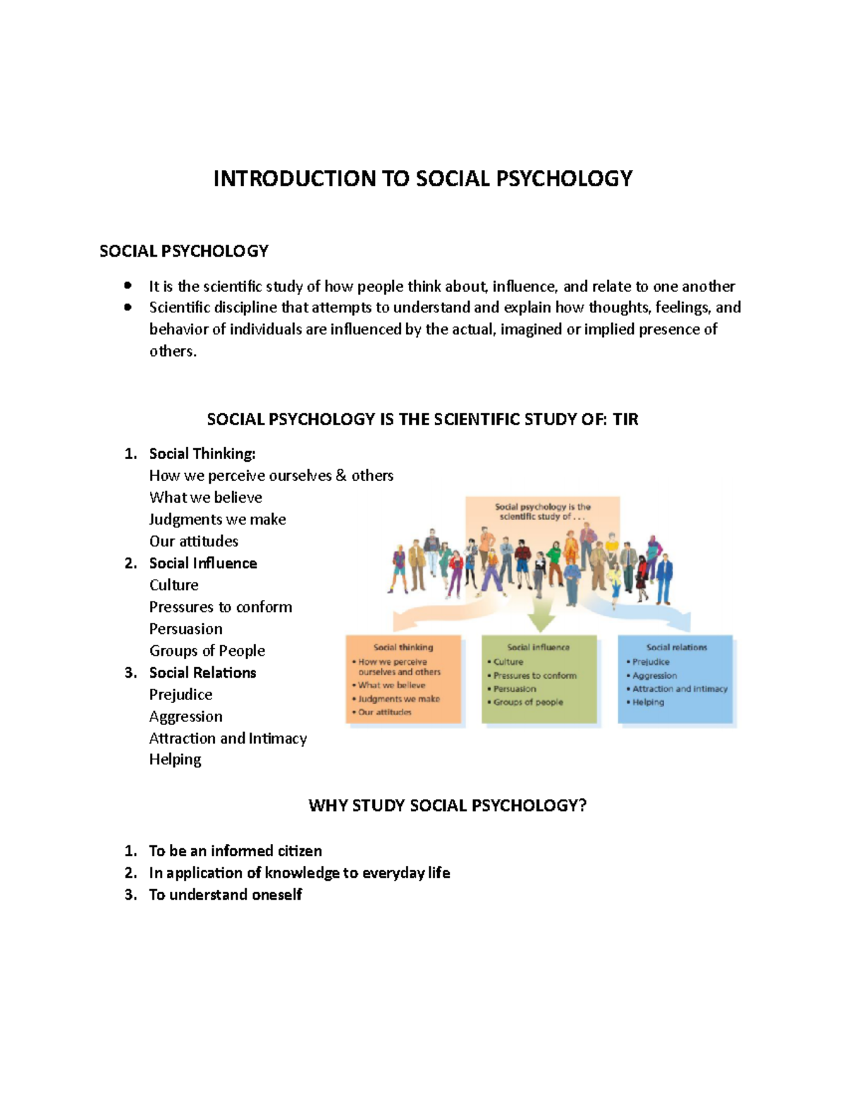 1. Introduction TO Social Psychology - INTRODUCTION TO SOCIAL ...