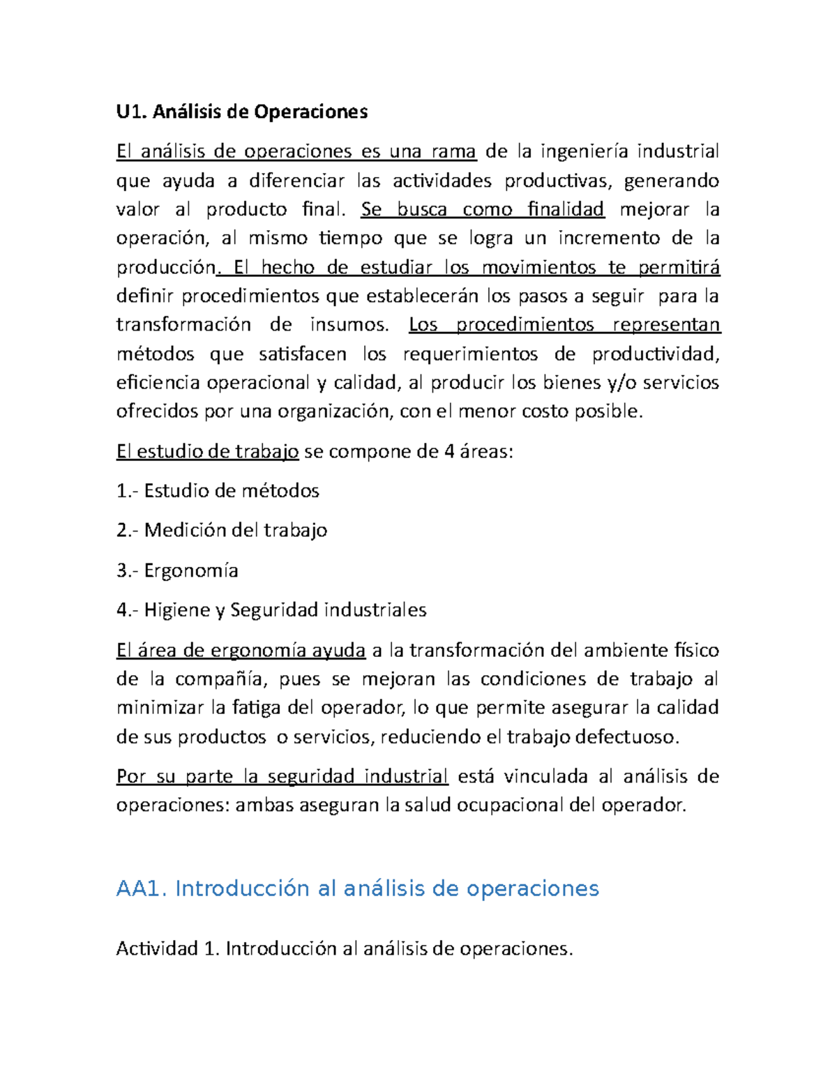 El Análisis De Operaciones Es Una Rama De La Ingeniería Industrial Que ...