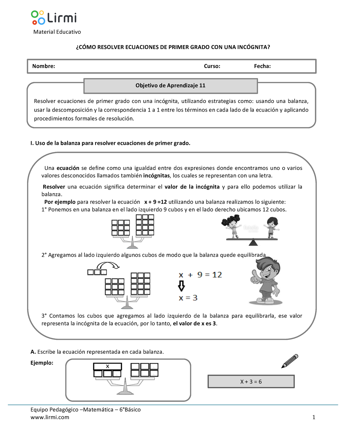 Oa 11 Sexto Basico Matematica - Equipo Pedagógico 3Matemática 3 6 ...