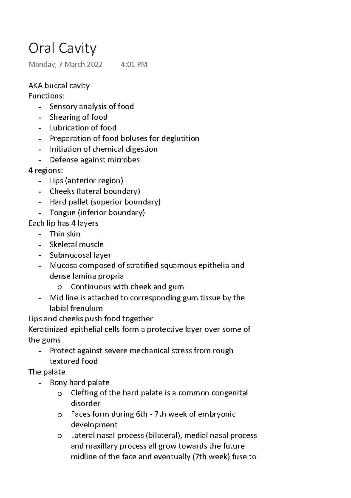 Oral Cavity biomedical science AKA buccal cavity Functions