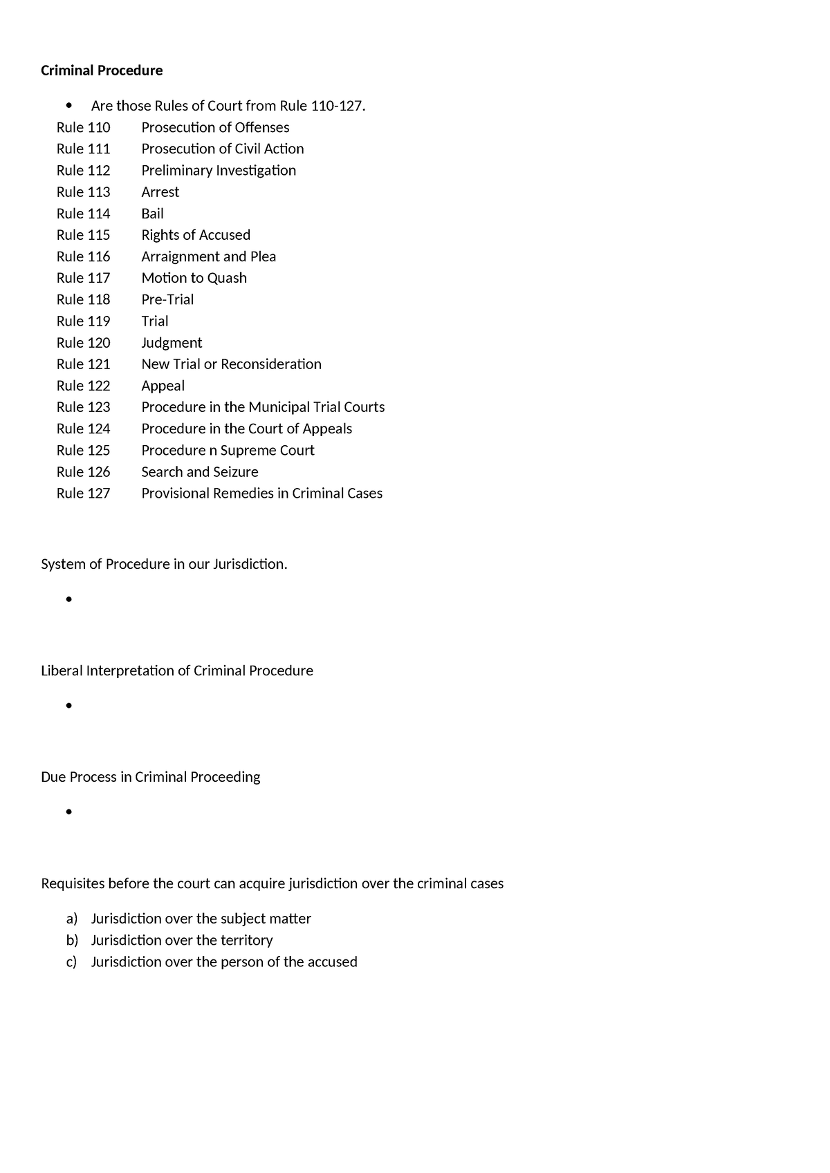 1- Assignment - Criminal Procedure Are those Rules of Court from Rule ...