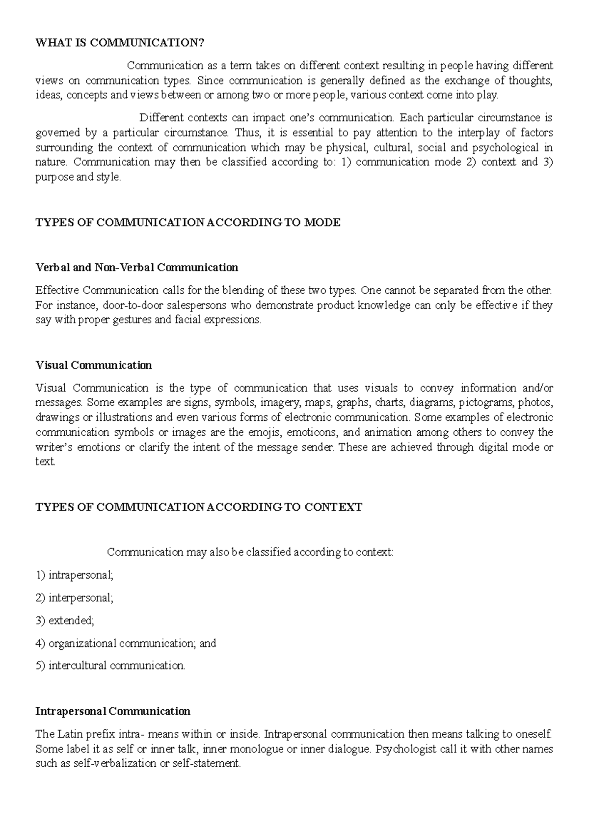 WHAT IS Communication - Lecture notes MODULE - WHAT IS COMMUNICATION ...