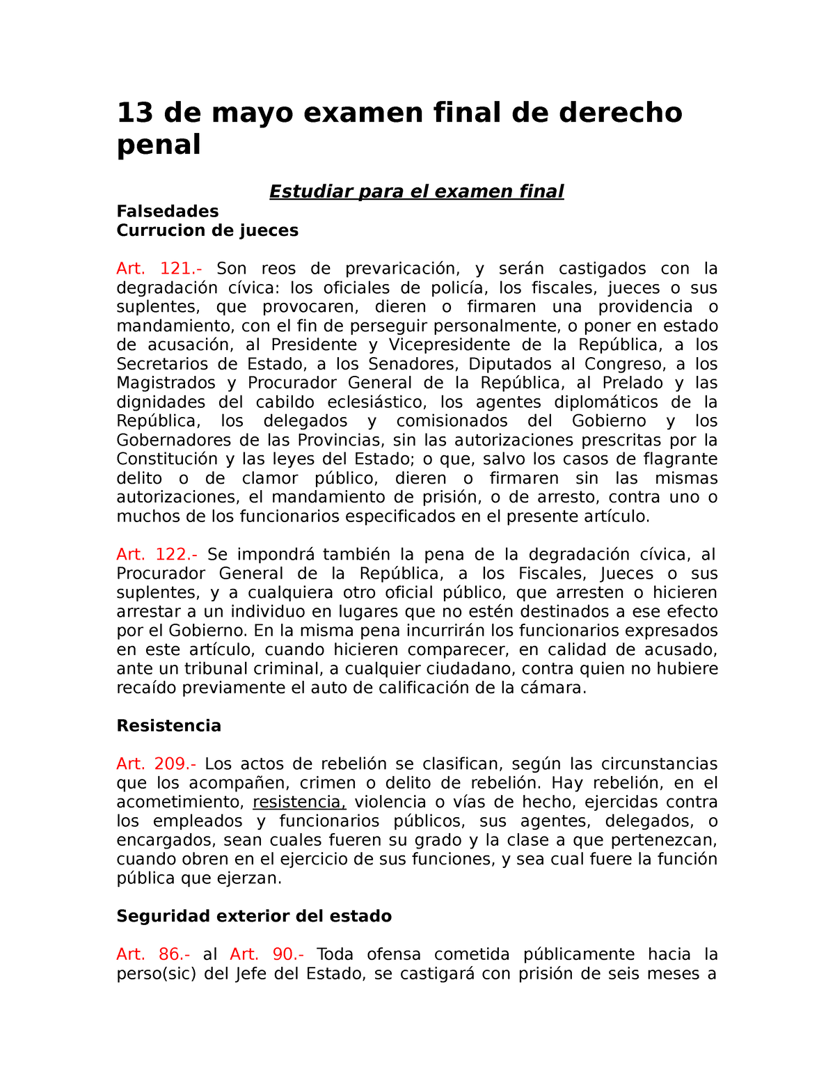 Examen Final De Derecho Penal De Mayo Examen Final De Derecho Penal Estudiar Para El Examen