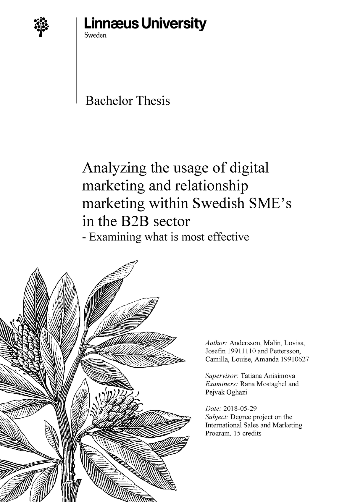 marketing bachelor thesis