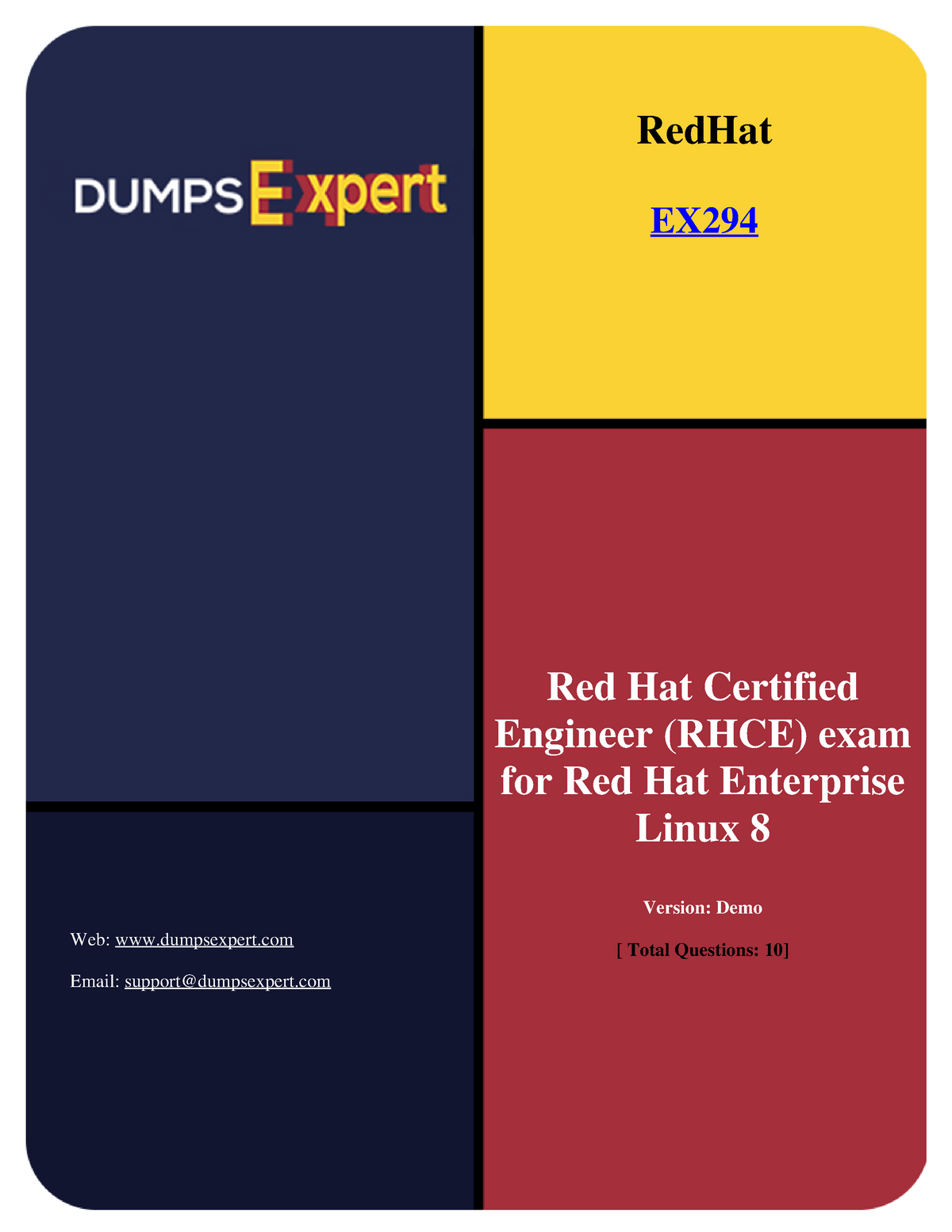 Red Hat-EX294 - rhce - Red Hat Certified Engineer (RHCE) exam for Red Hat  Enterprise Linux 8 - Sns-Brigh10