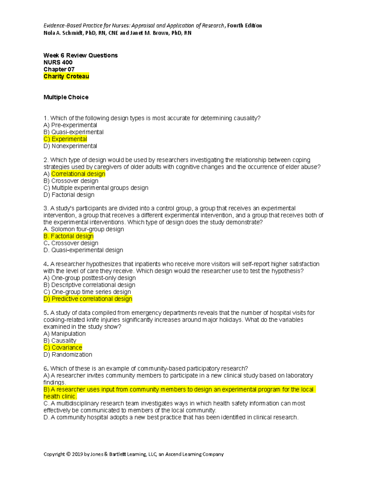 S B Chapter 7 Review Questions - CC - Evidence-Based Practice For ...