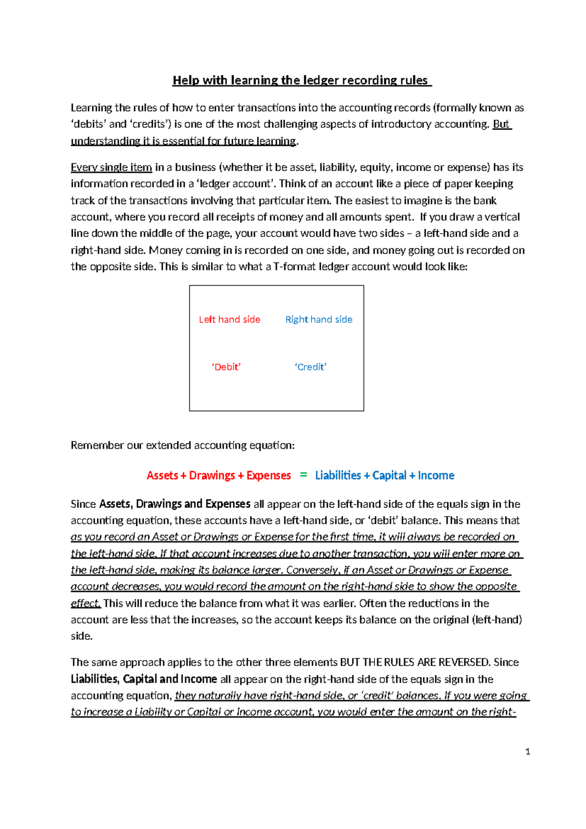 Help with learning how to record transactions - Help with learning the ...