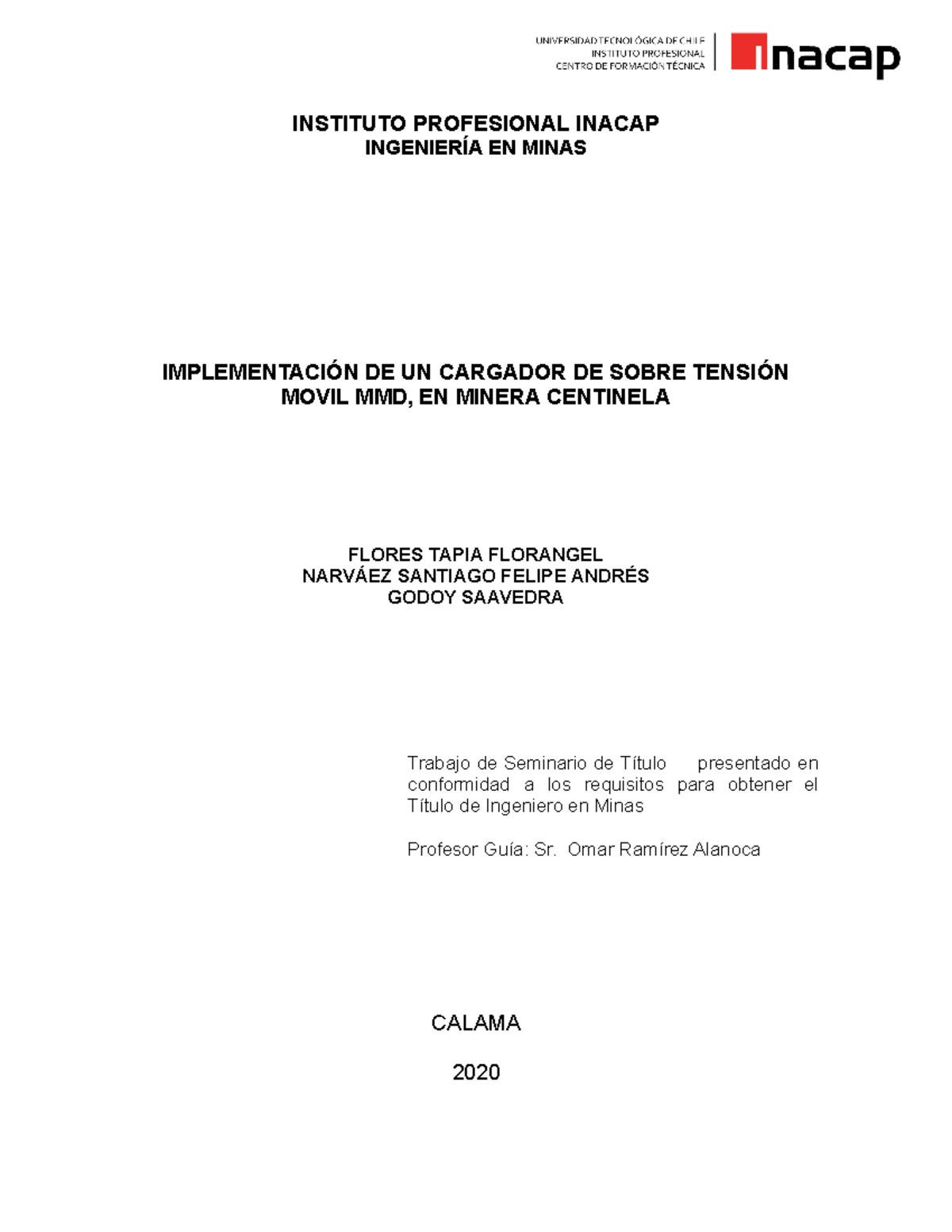 Tesis 23 de noviembre - INSTITUTO PROFESIONAL INACAP INGENIERÍA EN ...