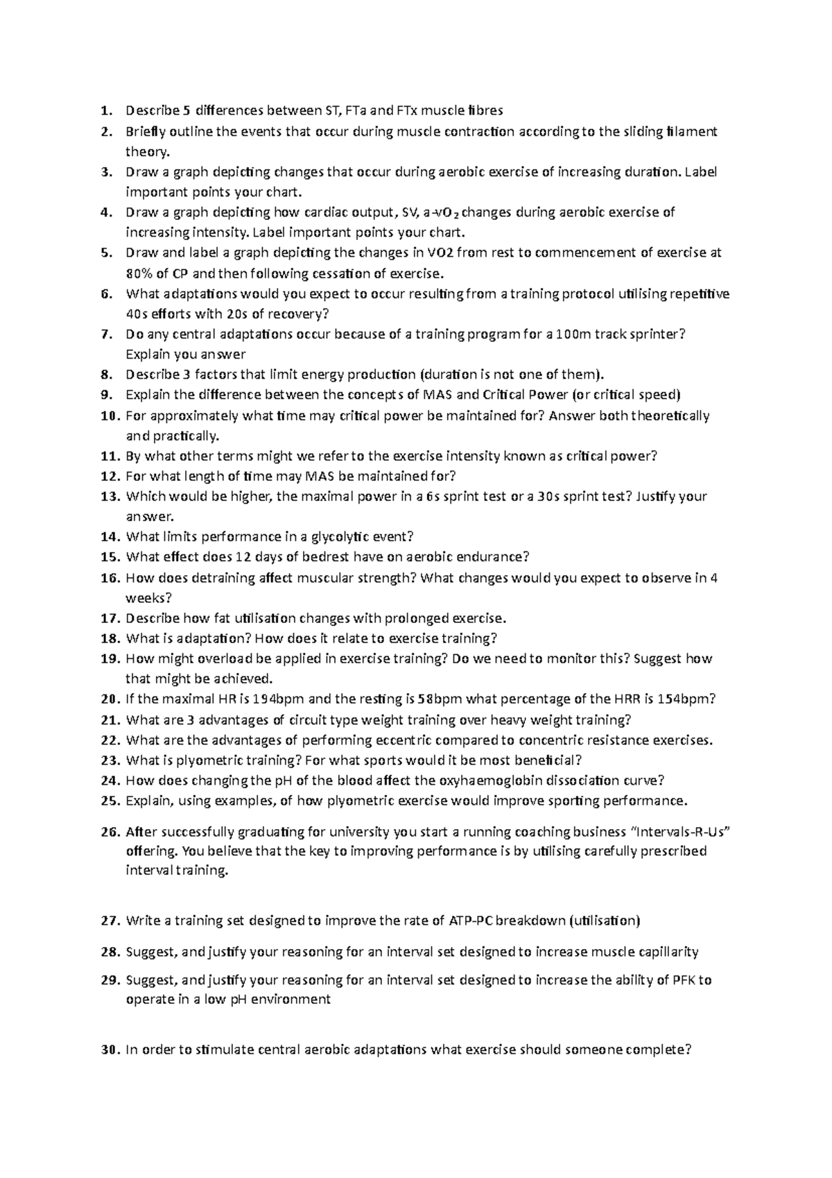 Revision questions final exam - HPE110 - Notre Dame - Studocu