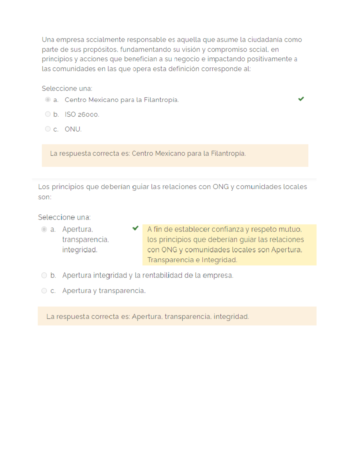 Examen 1 - Responsabilidad Social -100 - 1. Responsabilidad Social Y ...