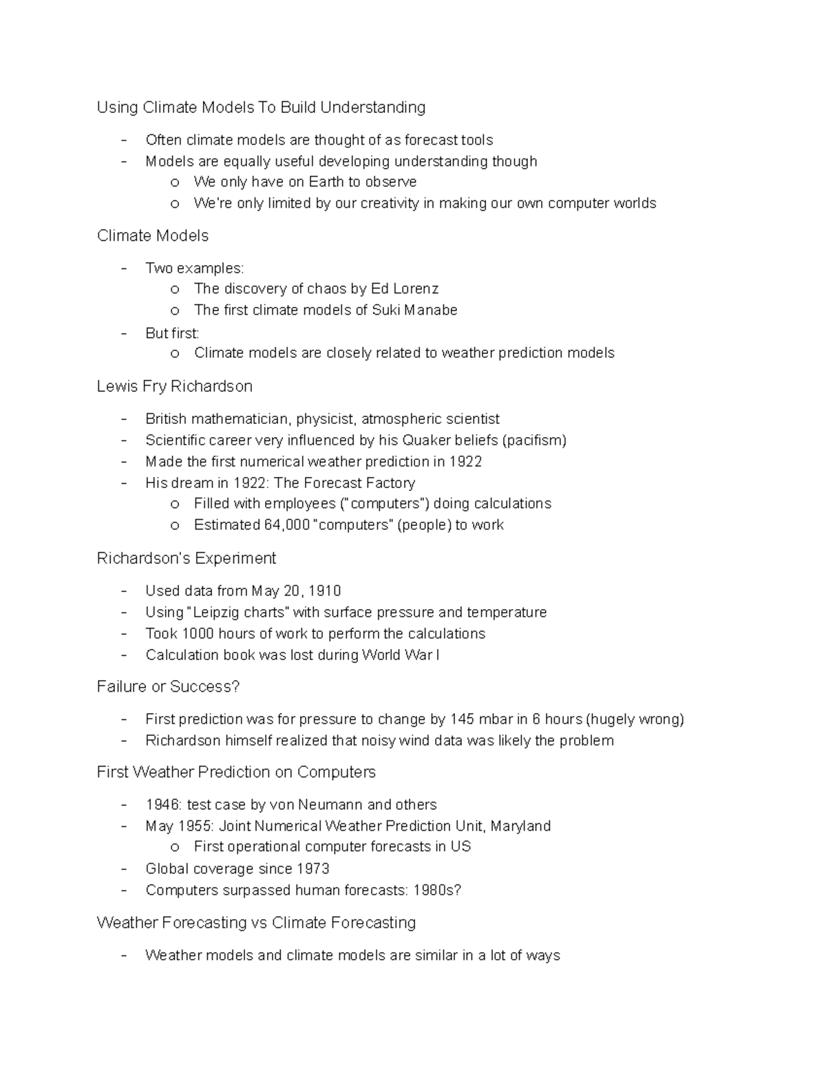 Day 16 Notes (Nov 14, 2019 ) - Using Climate Models To Build ...
