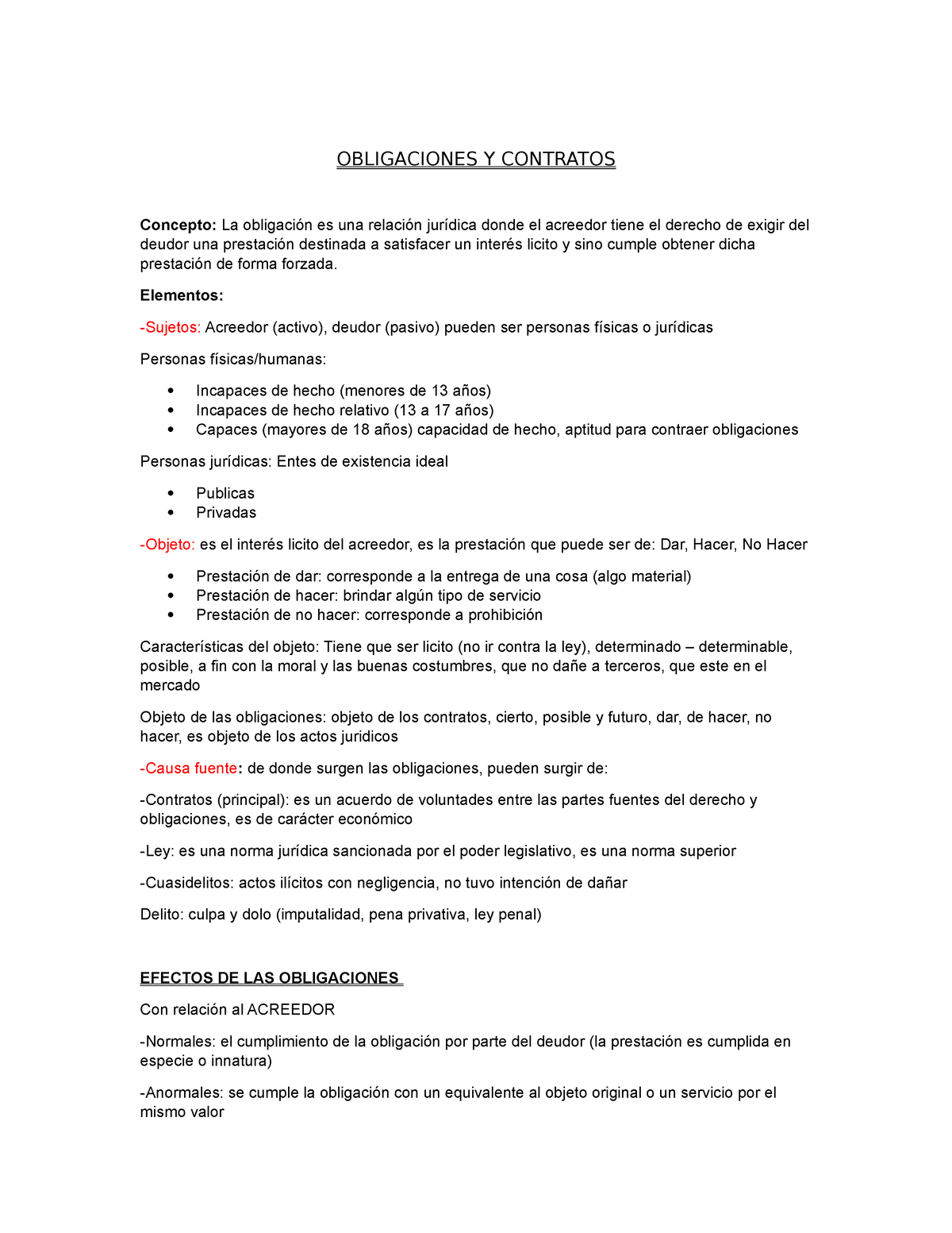 Obligaciones Y Contratos - OBLIGACIONES Y CONTRATOS Concepto: La ...