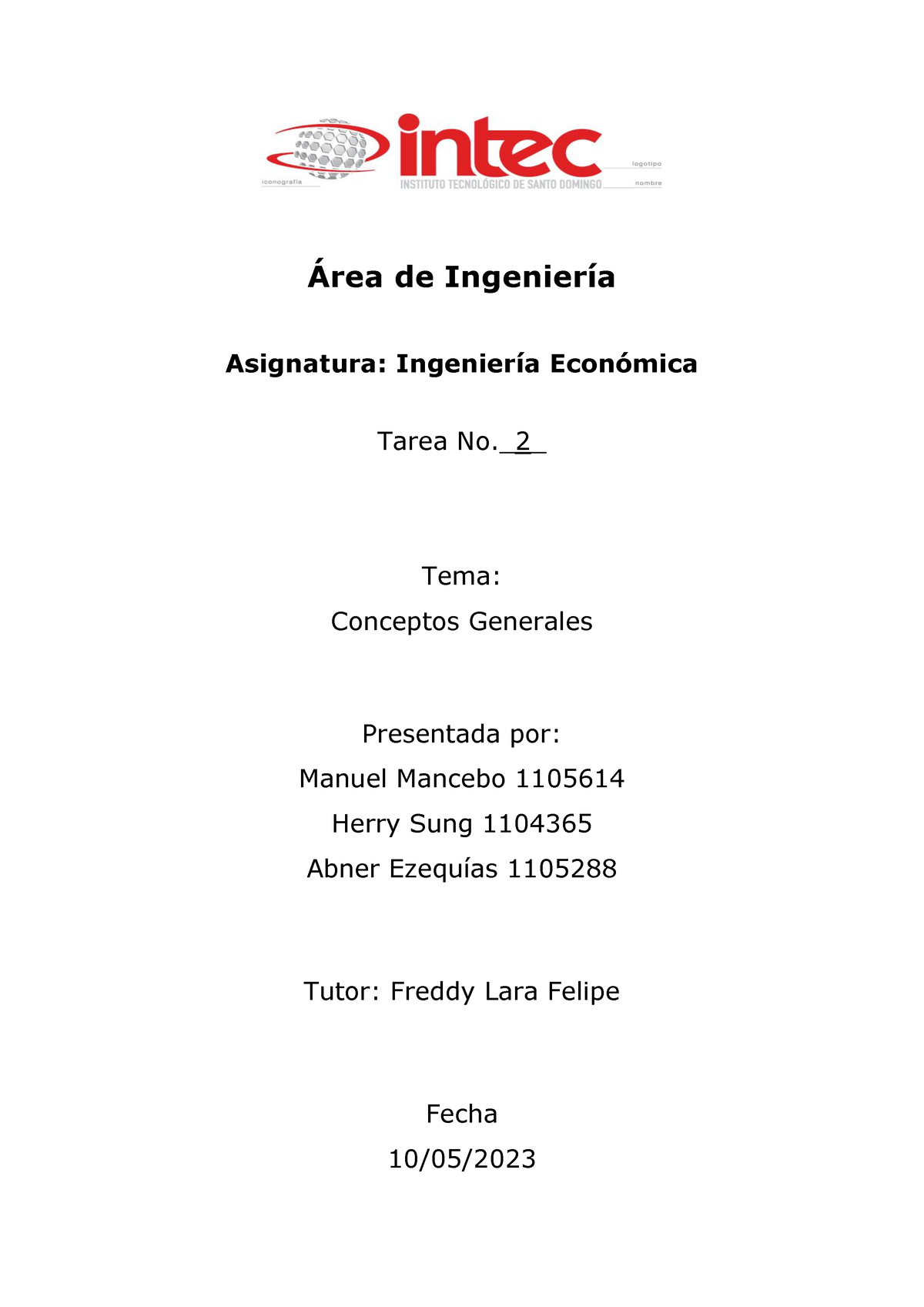 Tarea 2 Modificada - Manuel Mancebo - Área De Ingeniería Asignatura ...