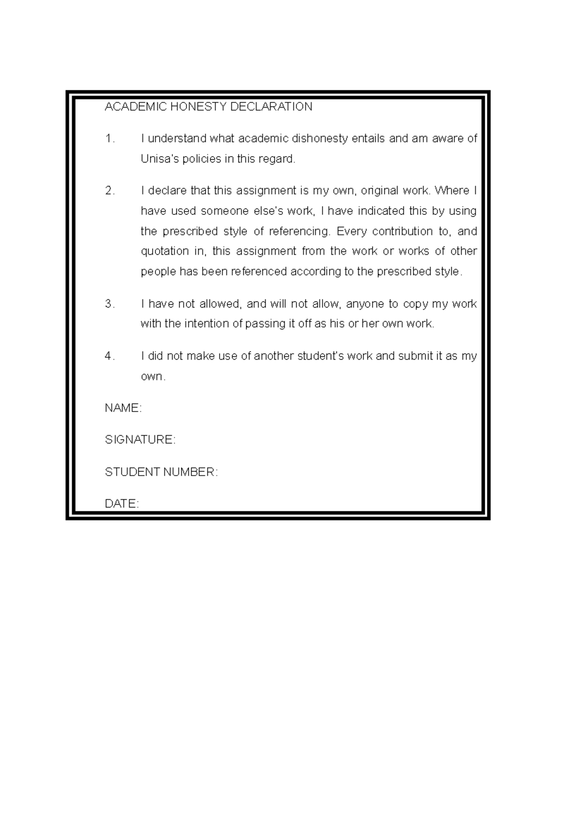 Adl.. ass - adl notes - ACADEMIC HONESTY DECLARATION I understand what ...
