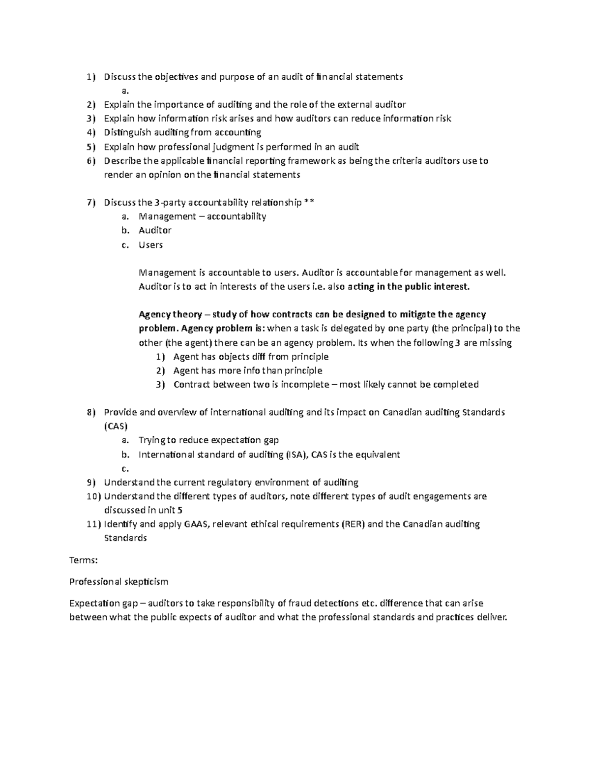 Midterm Review - auditing at its finest - Discuss the objecives and ...